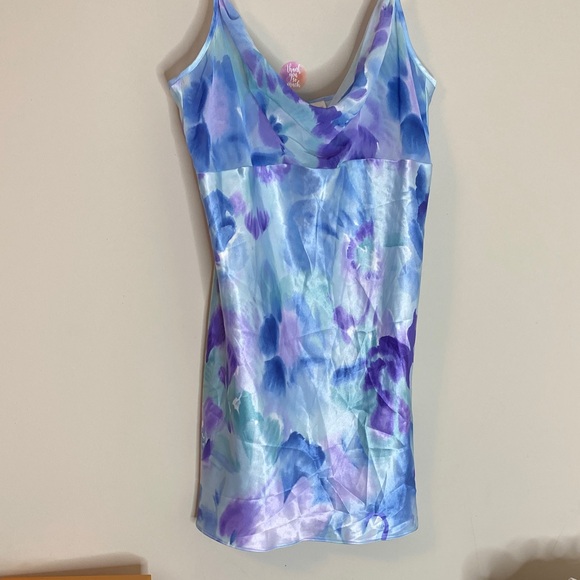 california dynasty Dresses & Skirts - California Dynasty Vibrant Blue and Purple Tie-Dye Mini slip Dress
